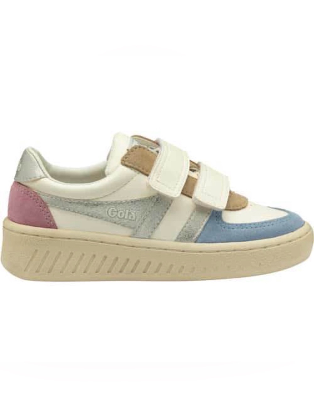 Gola Grandslam Quadrant Strap Kids Leather Low Top Colorblock Sneaker US 10
